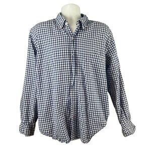 J McLaughlin Men’s Blue White Check Button Down Long Sleeve Shirt XL EUC